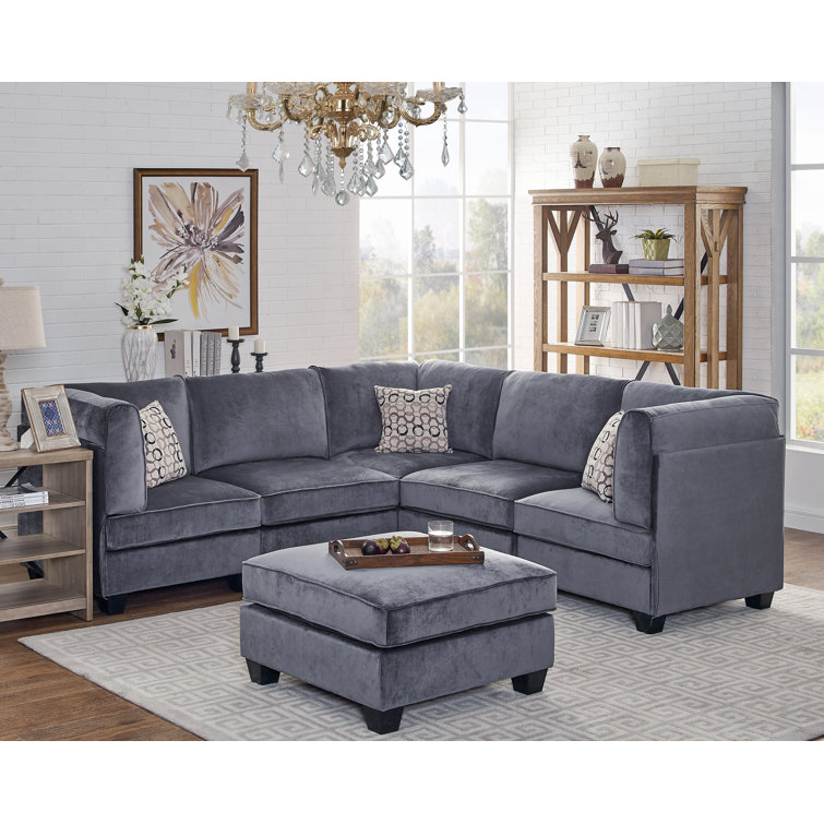 Latitude Run® Bloemer 90" Wide Velvet Reversible Modular Corner
